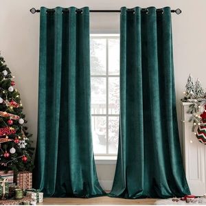52x84in curtains - 2 panels in emerald green color